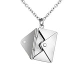 Love Letter Envelope Pendant Necklace Stainless Steel for Valentine Gift