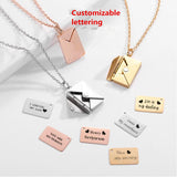 Love Letter Envelope Pendant Necklace Stainless Steel for Valentine Gift
