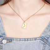 Love Letter Envelope Pendant Necklace Stainless Steel for Valentine Gift