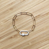 Spiral Buckle Pendant Bracelet Punk Gold-Color Chain Arm Bangle
