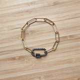 Spiral Buckle Pendant Bracelet Punk Gold-Color Chain Arm Bangle