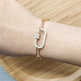 Spiral Buckle Pendant Bracelet Punk Gold-Color Chain Arm Bangle