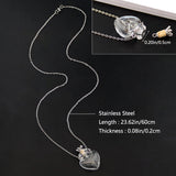 Water Drop Heart Steel Chain Keepsake Essential Oil Pendant Necklace