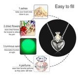 Water Drop Heart Steel Chain Keepsake Essential Oil Pendant Necklace