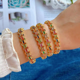 Leopard Animal Head Hollow Out Bracelet with Pave Zircon Chain