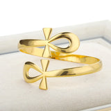 Egyptian Ankh Cross Bracelet Stainless Steel Key of Life Punk Jewelry