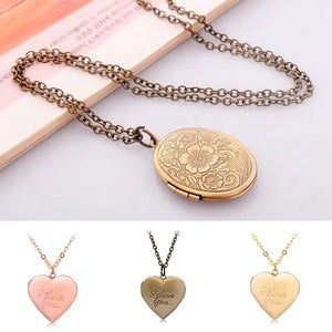 Vintage Stripe Flower Locket Oval Pendant Brass