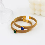 Plated Mesh Shape Cuff Bracelet Olive Green Jewelry Women