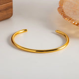 Minimalist Texture Bracelet Bangle 18K Plating Women's Party Jewelry