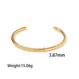 Minimalist Texture Bracelet Bangle 18K Plating Women's Party Jewelry