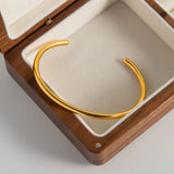Minimalist Texture Bracelet Bangle 18K Plating Women's Party Jewelry