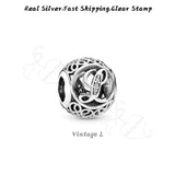 925 Silver Alphabet Round Beads for Bracelet Jewelry Making