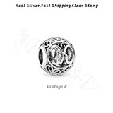 925 Silver Alphabet Round Beads for Bracelet Jewelry Making