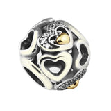 Heart Charm 925 Silver Fits European Bracelets DIY Beads