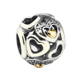 Heart Charm 925 Silver Fits European Bracelets DIY Beads