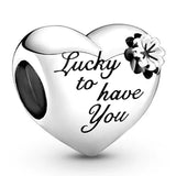 925 Silver Openwork Ings & Mum Heart Bead