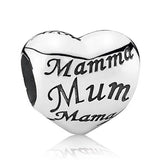 925 Silver Openwork Ings & Mum Heart Bead