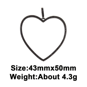 Openwork Love Heart Metal Frame Pendant Earring Supplies