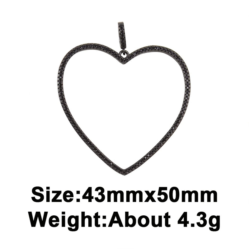 Openwork Love Heart Metal Frame Pendant Earring Supplies