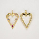 Openwork Love Heart Metal Frame Pendant Earring Supplies
