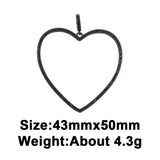 Openwork Love Heart Metal Frame Pendant Earring Supplies