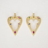 Openwork Love Heart Metal Frame Pendant Earring Supplies