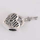 Love You Lock Beads Charms, 925 Sterling Silver