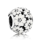 Openwork Tumbling Hearts With CZ & Night Sky Beads Charms Fit Europe Bracelet