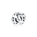Openwork Woven Infinity Charm 925 Silver Beads for Jewellry Making