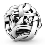 Sterling Silver Infinity Daisy Paw Print Heart Bead Charm