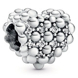 Sterling Silver Infinity Daisy Paw Print Heart Bead Charm