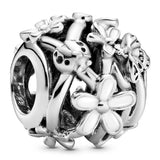 Sterling Silver Infinity Daisy Paw Print Heart Bead Charm