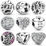 Sterling Silver Infinity Daisy Paw Print Heart Bead Charm