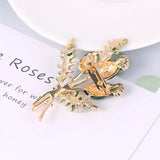 Orange Tulip Bouquet Flowers Enamel Brooches Metal Weddings Banquet Brooch Pins