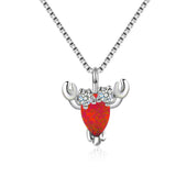 Orange Fire Opal Lobster Pendant Necklace for Women Girls