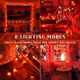 Orange Halloween Lights, LED 8 Modes String Lights Indoor Outdoor