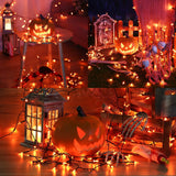 Orange Halloween Lights, LED 8 Modes String Lights Indoor Outdoor