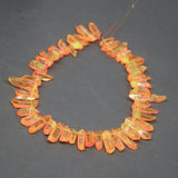 Orange Quartz Point Pendant Choker Necklace