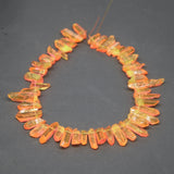 Orange Quartz Point Pendant Choker Necklace