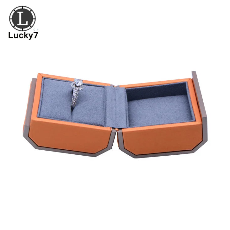 Orange Octagonal Magnetic Jewelry Box Pendant Bracelet Box Set