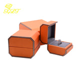 Orange Octagonal Magnetic Jewelry Box Pendant Bracelet Case Necklace Storage