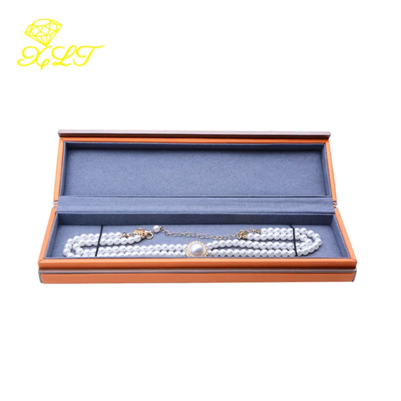 Orange Octagonal Magnetic Jewelry Box Pendant Bracelet Case Necklace Storage