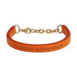 Orange Personalized Adjustable Leather Bracelet Cuff - English Engraved Gift