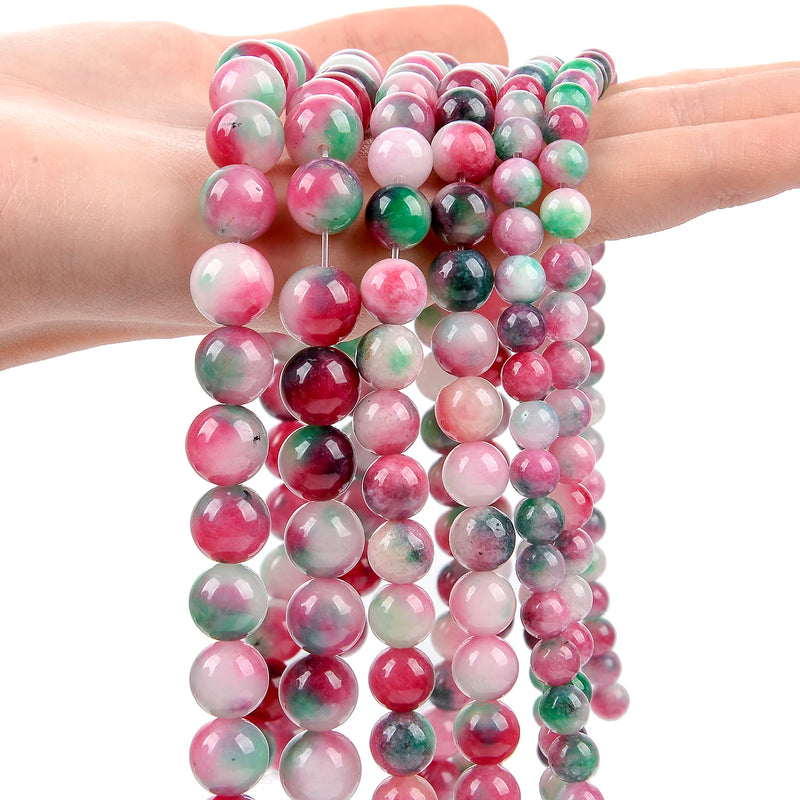 Orange Pink Persian Jade Beads Charm 6/8/10/12MM