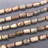 Orange Sun Stone Prism Cube Beads Natural Stone Spacer for DIY Jewelry