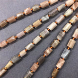 Orange Sun Stone Prism Cube Beads Natural Stone Spacer for DIY Jewelry