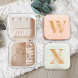 Orange Yellow Letters Jewelry Box Portable Organizer Display Travel Jewelry Case