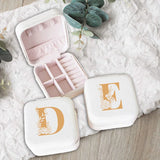 Orange Yellow Letters Jewelry Box Portable Organizer Display Travel Jewelry Case