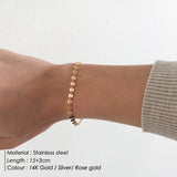 3Pcs 14K Plated Steel Rope Disc Chain Bracelet Men Personalized Jewelry Gift