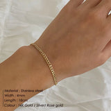 3Pcs 14K Plated Steel Rope Disc Chain Bracelet Men Personalized Jewelry Gift